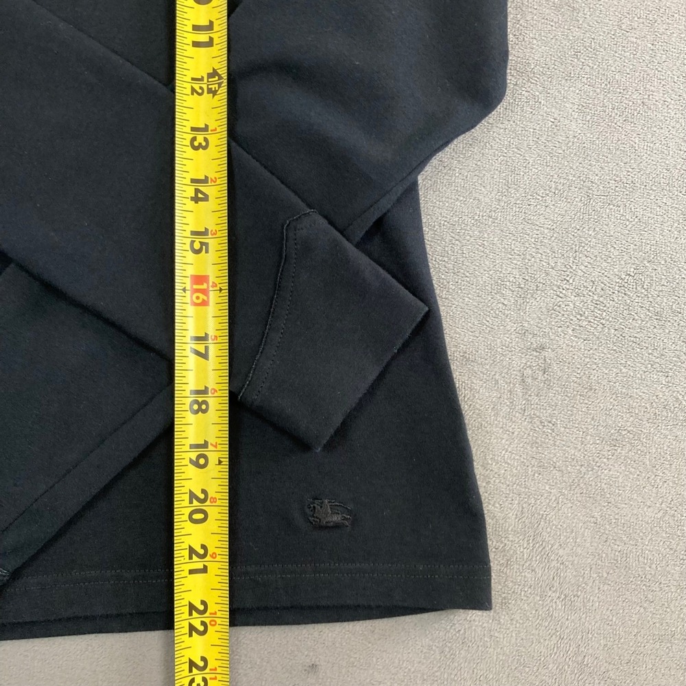 Burberry London Womens Black V-Neck Long Sleeve Nova Check Shoulder Top Small - Picture 6 of 7